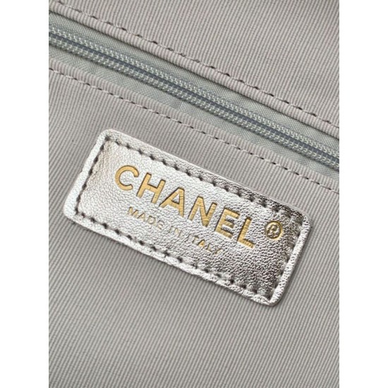 Repliche Zaino Chanel 25K Pelle di vitello granata AS5793 Argento Imitazioni False Online