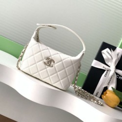Repliche Pochette Chanel 25S con catena Pelle di vitello granata AP4747 Bianco Imitazioni False Online