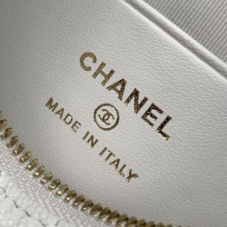Repliche Pochette Chanel 25S con catena Pelle di vitello granata AP4747 Bianco Imitazioni False Online