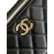 Repliche Borsa a tracolla Chanel 25C Vanity con catena AP4404 Nero Imitazioni False Online
