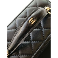 Repliche Borsa a tracolla Chanel 25C Vanity con catena AP4404 Nero Imitazioni False Online