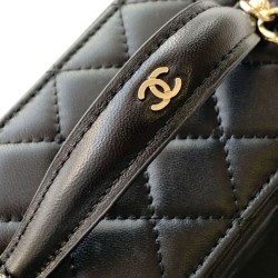 Repliche Borsa a tracolla Chanel 25C Vanity con catena AP4404 Nero Imitazioni False Online
