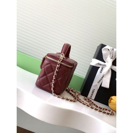 Repliche Borsa a tracolla Chanel 25C Vanity con catena AP4404 Borgogna Imitazioni False Online