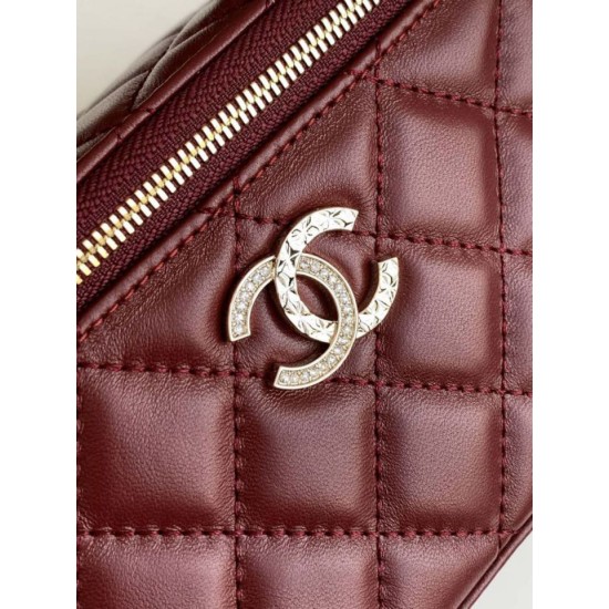 Repliche Borsa a tracolla Chanel 25C Vanity con catena AP4404 Borgogna Imitazioni False Online