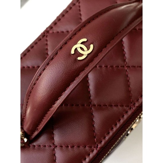 Repliche Borsa a tracolla Chanel 25C Vanity con catena AP4404 Borgogna Imitazioni False Online