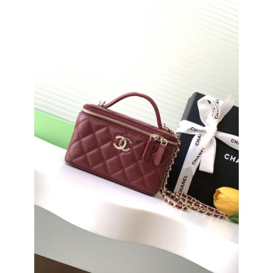 Repliche Borsa a tracolla Chanel 25C Vanity con catena AP4404 Borgogna Imitazioni False Online