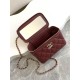 Repliche Borsa a tracolla Chanel 25C Vanity con catena AP4404 Borgogna Imitazioni False Online