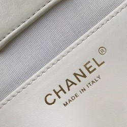 Repliche Borsa tote Chanel grande con tracolla a catena AS5303 Bianco Imitazioni False Online
