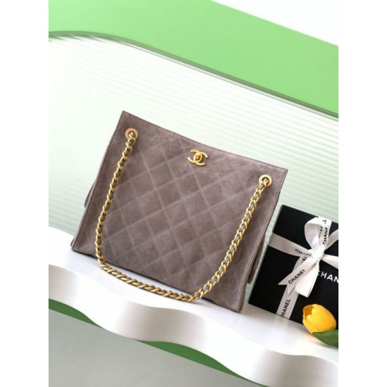 Replica Borsa tote Chanel grande con tracolla a catena AS5303 Scamosciato Grigio Imitazioni False Repliche Borsa tote Chanel grande con tracolla a catena AS5303 Scamosciato Grigio Imitazioni False Online