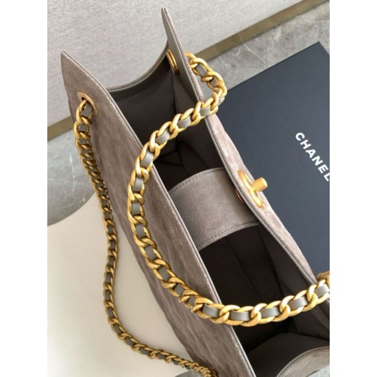 Replica Borsa tote Chanel grande con tracolla a catena AS5303 Scamosciato Grigio Imitazioni False Repliche Borsa tote Chanel grande con tracolla a catena AS5303 Scamosciato Grigio Imitazioni False Online