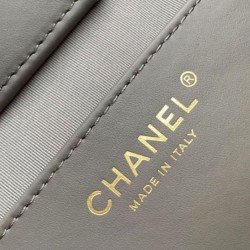 Repliche Borsa tote Chanel grande con tracolla a catena AS5303 Scamosciato Grigio Imitazioni False Online