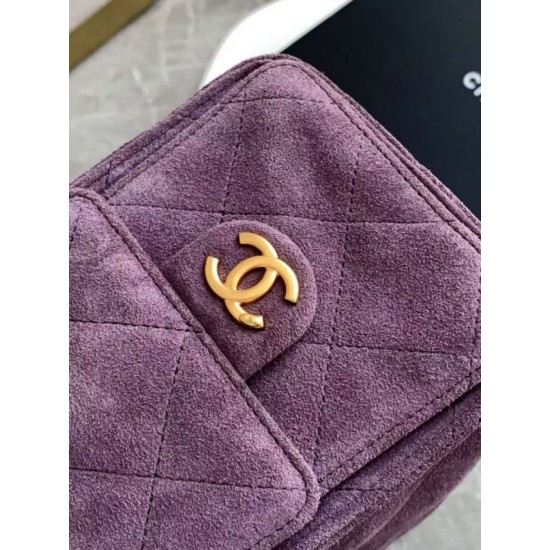 Repliche Borsa tote Chanel grande con tracolla a catena AS5303 Scamosciato Viola Imitazioni False Online