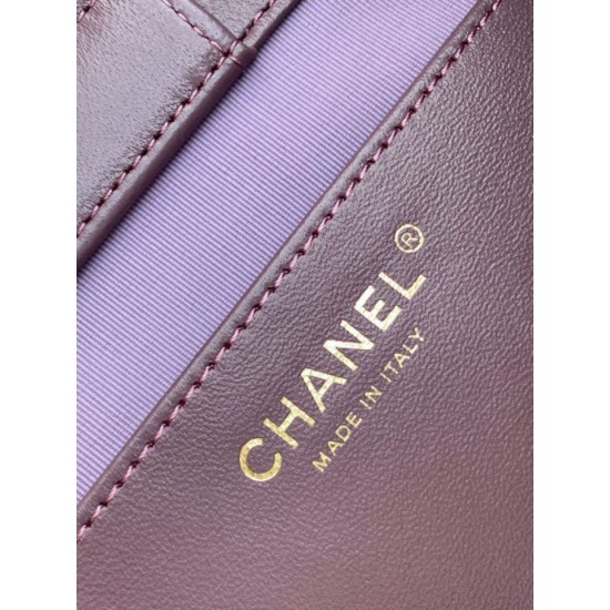 Repliche Borsa tote Chanel grande con tracolla a catena AS5303 Scamosciato Viola Imitazioni False Online