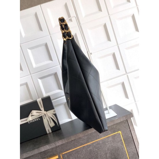 Repliche Borsa hobo Chanel Maxi AS5839 Pelle di vitello nera Imitazioni False Online