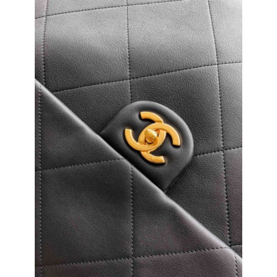 Repliche Borsa hobo Chanel Maxi AS5839 Pelle di vitello nera Imitazioni False Online
