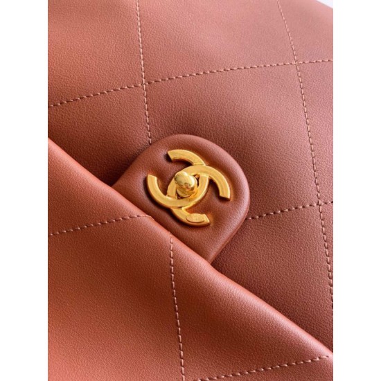 Repliche Borsa hobo Chanel Maxi AS5839 Pelle di vitello marrone Imitazioni False Online