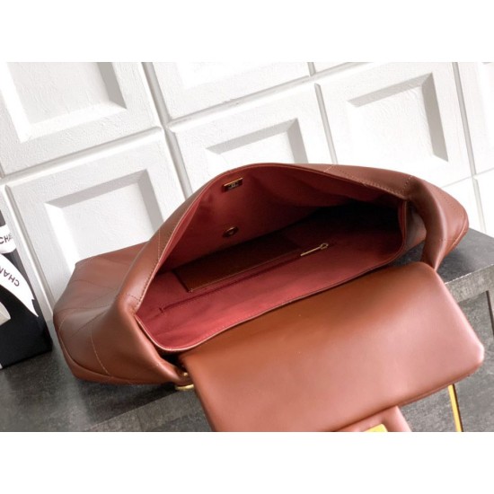 Repliche Borsa hobo Chanel Maxi AS5839 Pelle di vitello marrone Imitazioni False Online