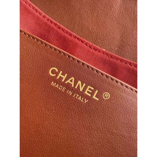 Repliche Borsa hobo Chanel Maxi AS5839 Pelle di vitello marrone Imitazioni False Online
