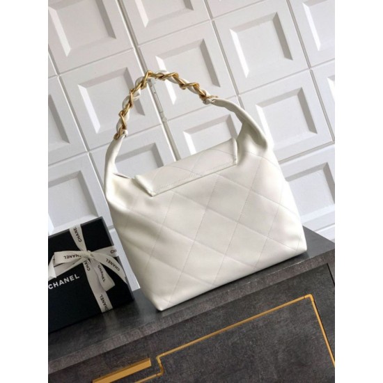 Replica Borsa hobo Chanel Maxi AS5839 Pelle di vitello bianca Imitazioni False Repliche Borsa hobo Chanel Maxi AS5839 Pelle di vitello bianca Imitazioni False Online