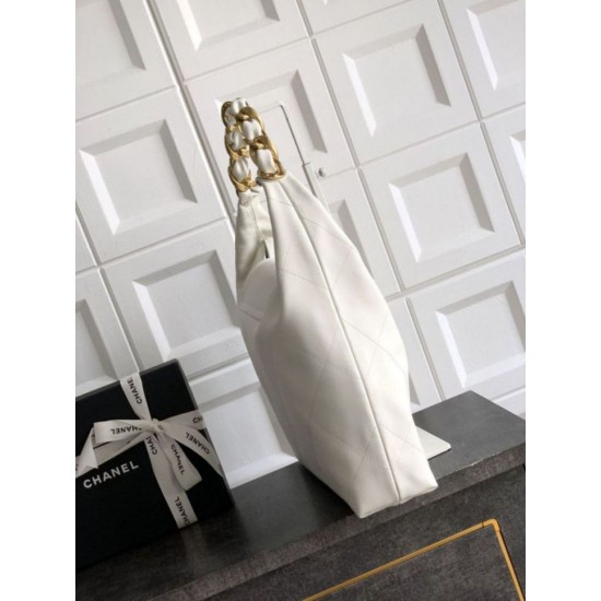 Replica Borsa hobo Chanel Maxi AS5839 Pelle di vitello bianca Imitazioni False Repliche Borsa hobo Chanel Maxi AS5839 Pelle di vitello bianca Imitazioni False Online