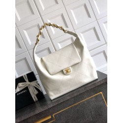 Repliche Borsa hobo Chanel Maxi AS5839 Pelle di vitello bianca Imitazioni False Online