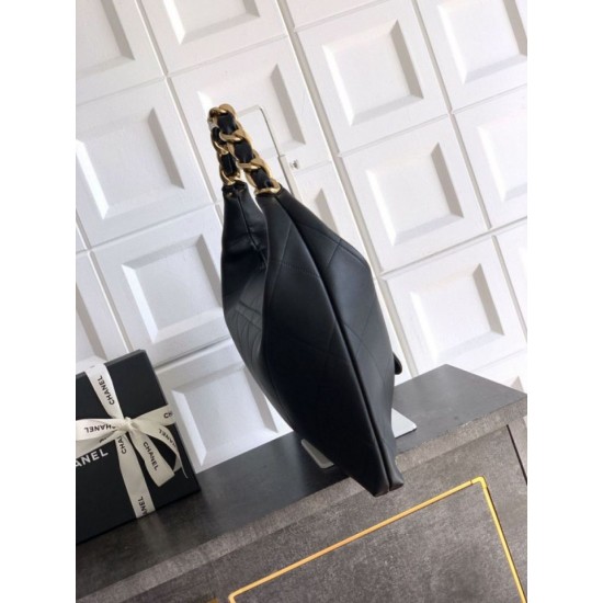 Repliche Borsa hobo Chanel AS5838 Pelle di vitello nera Imitazioni False Online
