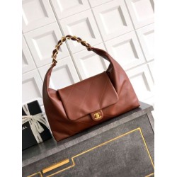 Repliche Borsa hobo Chanel AS5838 Pelle di vitello marrone Imitazioni False Online