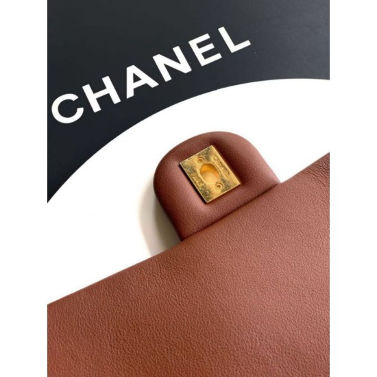 Repliche Borsa hobo Chanel AS5838 Pelle di vitello marrone Imitazioni False Online