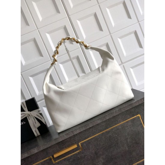 Repliche Borsa hobo Chanel AS5838 Pelle di vitello bianca Imitazioni False Online