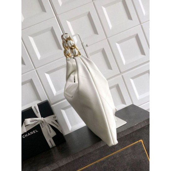 Repliche Borsa hobo Chanel AS5838 Pelle di vitello bianca Imitazioni False Online