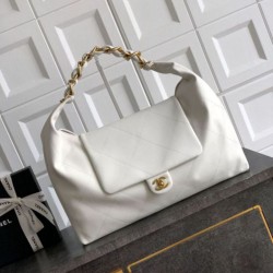 Repliche Borsa hobo Chanel AS5838 Pelle di vitello bianca Imitazioni False Online