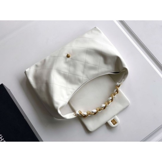 Repliche Borsa hobo Chanel AS5838 Pelle di vitello bianca Imitazioni False Online