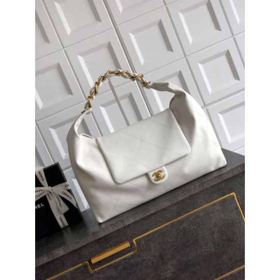 Repliche Borsa hobo Chanel AS5838 Pelle di vitello bianca Imitazioni False Online