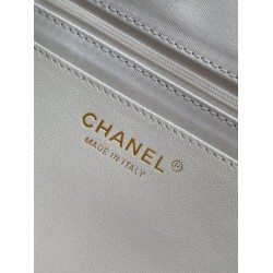 Repliche Borsa hobo Chanel AS5838 Pelle di vitello bianca Imitazioni False Online