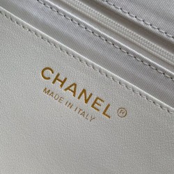 Repliche Borsa hobo Chanel AS5838 Pelle di vitello bianca Imitazioni False Online