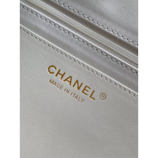 Repliche Borsa hobo Chanel AS5838 Pelle di vitello bianca Imitazioni False Online