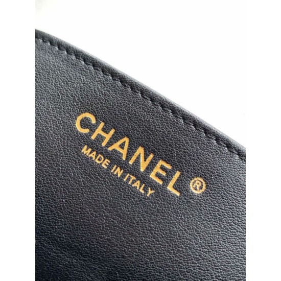 Repliche Borsa Hobo Chanel Piccola AS5837 Pelle di Vitello Nera Imitazioni False Online
