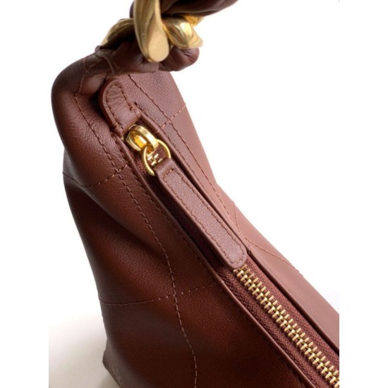 Repliche Borsa Hobo Chanel Piccola AS5837 Pelle di Vitello Marrone Imitazioni False Online