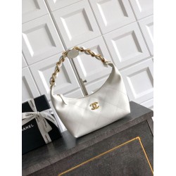 Repliche Borsa Hobo Chanel Piccola AS5837 Pelle di Vitello Bianca Imitazioni False Online