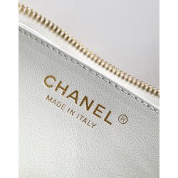 Repliche Borsa Hobo Chanel Piccola AS5837 Pelle di Vitello Bianca Imitazioni False Online