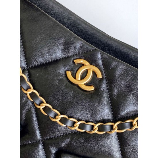 Repliche Borsa Shopping Chanel AS5740 Pelle di Agnello Nera Imitazioni False Online