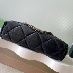 Repliche Borsa Shopping Chanel AS5740 Pelle di Agnello Nera Imitazioni False Online