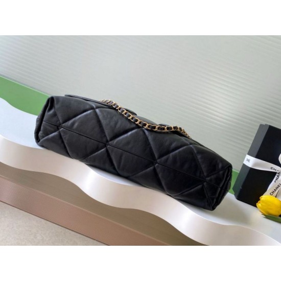 Repliche Borsa Shopping Chanel AS5740 Pelle di Agnello Nera Imitazioni False Online