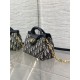 Repliche Mini borsa a mano Dior Jolie Dior Oblique jacquard S3123 Blu Imitazioni False Online