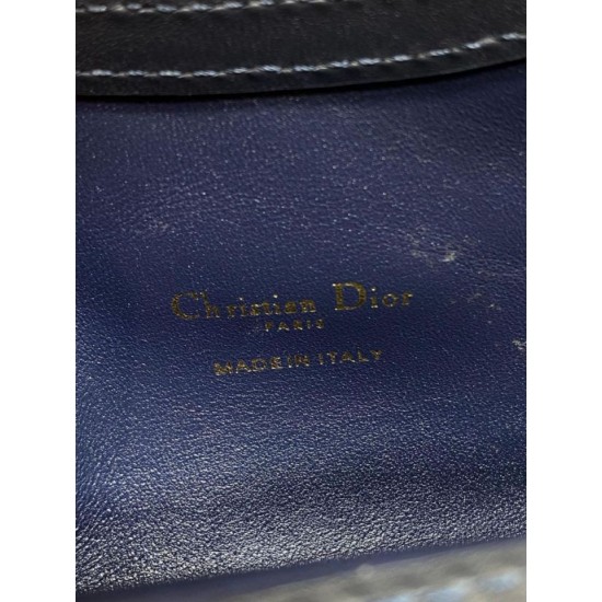 Repliche Mini borsa a mano Dior Jolie Dior Oblique jacquard S3123 Blu Imitazioni False Online