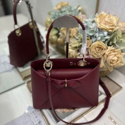 Repliche borsa tote Dior CD 26SS fiocco bordeaux Imitazioni False Online