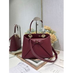 Repliche borsa tote Dior CD 26SS fiocco bordeaux Imitazioni False Online