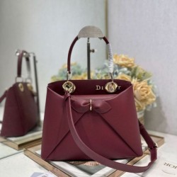 Repliche borsa tote Dior CD 26SS fiocco bordeaux Imitazioni False Online