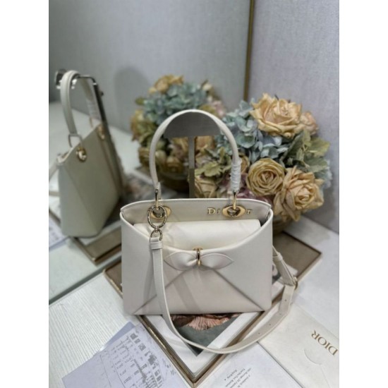 Repliche Borsa tote Dior CD 26SS con fiocco bianca Imitazioni False Online