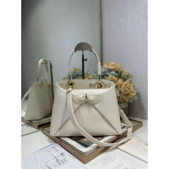 Repliche Borsa tote Dior CD 26SS con fiocco bianca Imitazioni False Online